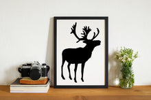 Load image into Gallery viewer, Reindeer Black Silhouette - Wall Art