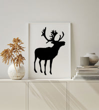 Load image into Gallery viewer, Reindeer Black Silhouette - Wall Art