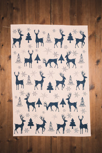 Tea Towel - Reindeer in the forest
